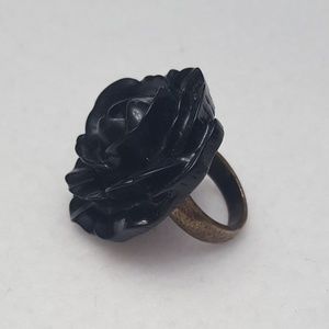 Black Flower Ring